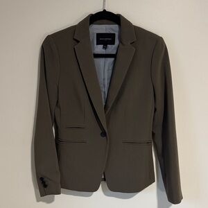 Banana Republic Olive Green Tailored Single-Button Blazer
